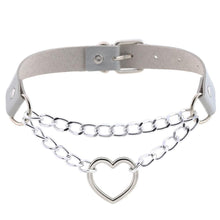 Load image into Gallery viewer, Gothic heart chain choker collar