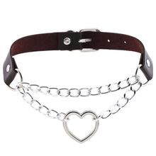 Load image into Gallery viewer, Gothic heart chain choker collar