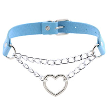 Load image into Gallery viewer, Gothic heart chain choker collar