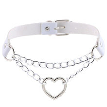 Load image into Gallery viewer, Gothic heart chain choker collar