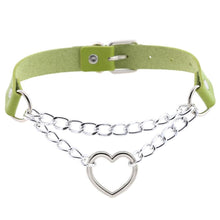 Load image into Gallery viewer, Gothic heart chain choker collar