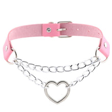 Load image into Gallery viewer, Gothic heart chain choker collar