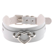 Load image into Gallery viewer, Faux leather heart choker necklace